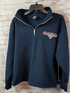 Harley-Davidson Navy Half-Zip Pullover Sweater Men's Large